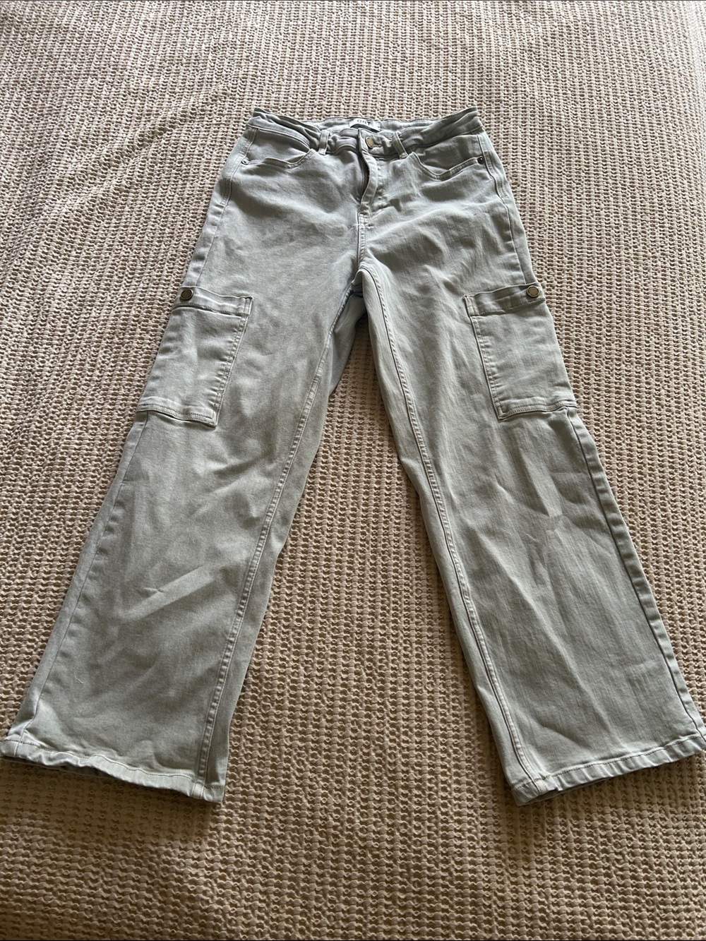 OAT light green cargo jeans flared legs size 6-28